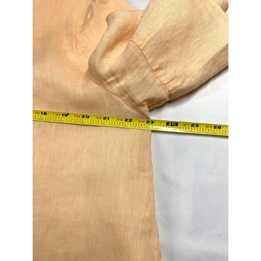 Sundance Willa Whisper Linen Flutter Sleeve Top Large Peach Pastel Lagenlook - Picture 5 of 10